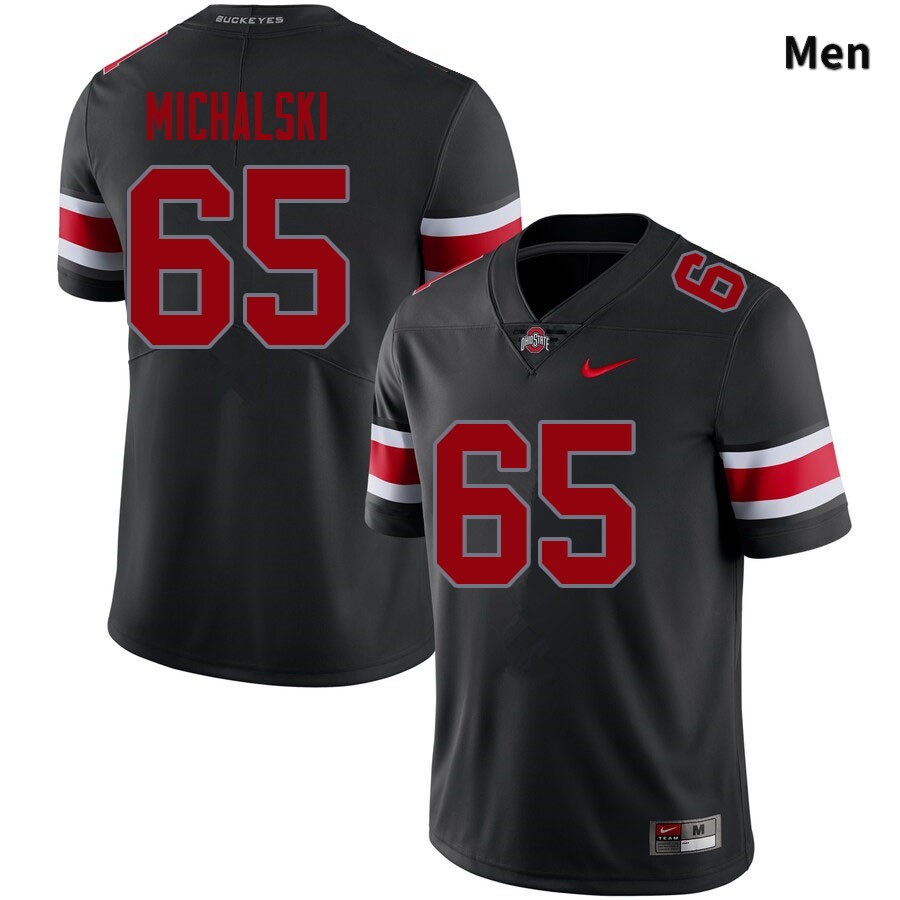 Ohio State Buckeyes Zen Michalski Men's #65 Blackout Authentic Stitched College Football Jersey